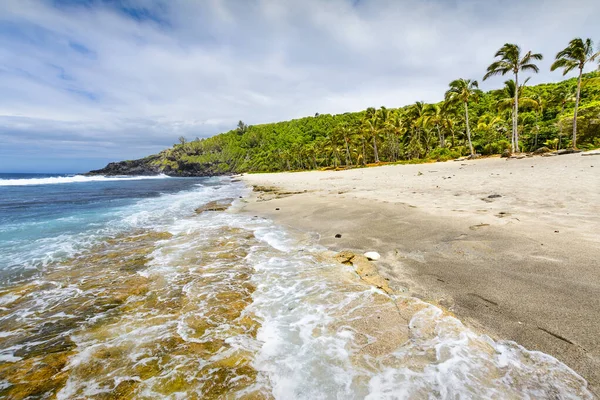 Sunny Day Rocks Waves Sand Grande Anse Beach Reunion Island — Stock Photo, Image