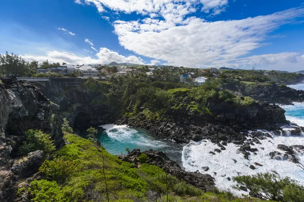 Cieśnina Des Cafres Słoneczne Dni Wyspa Reunion Duże Błękitne Niebo — Zdjęcie stockowe