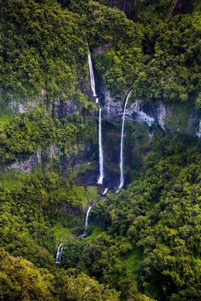 Wodospad Beautilful Dolinie Takamaka Reunion Island — Zdjęcie stockowe