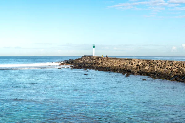 Jetty Aldeia Terre Sainte Ilha Reunião Durante Dia Ensolarado — Fotografia de Stock