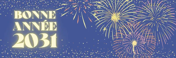 Feliz Ano Novo 2031 Ilustração Francês Langage Com Fogos Artifício — Fotografia de Stock