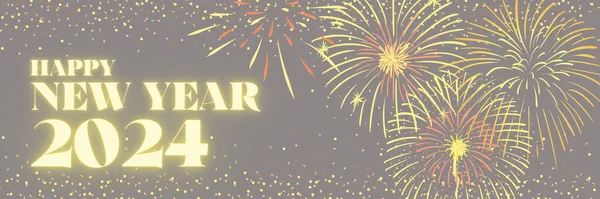 Yeni yılınız kutlu olsun. Havai fişeklerle parıltılı bir illüstrasyon.