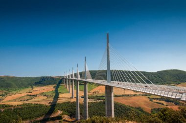 Millau Viaduct in Aveyron department during a sunny day
