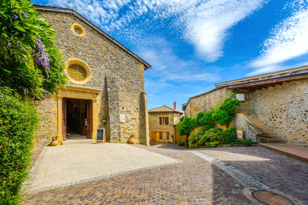 Street Medieval Village Ternand France Sunny Day — Stock Photo, Image