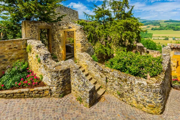 Ruins Medieval Village Ternand France Sunny Day — Stock Photo, Image