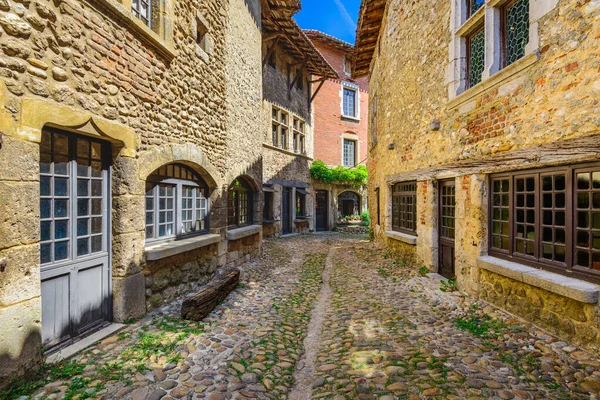 Small Alley Perouges Village France Sunny Day Summer — Stock Photo, Image