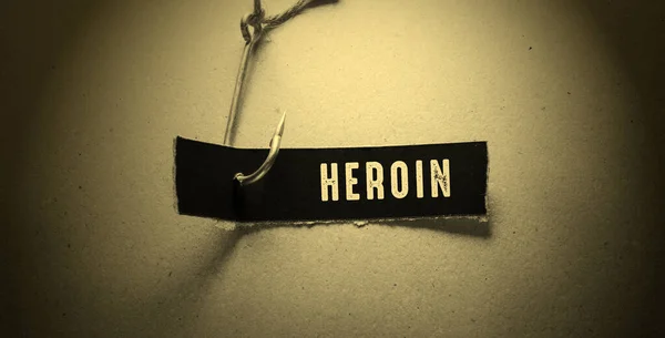 ヘロインの概念のタグを持つ言葉 ストック写真