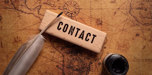 Woorden Met Contact Met Ons Business Concept Idee — Stockfoto