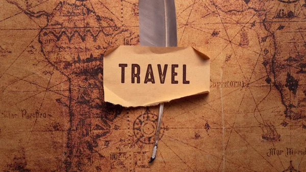 Gros Plan Sur Travel Word Idée Concept Voyage — Photo