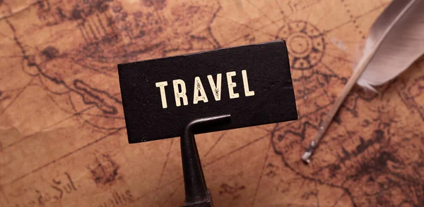 Close Travel Word Travel Concept Idea — Stock Photo, Image