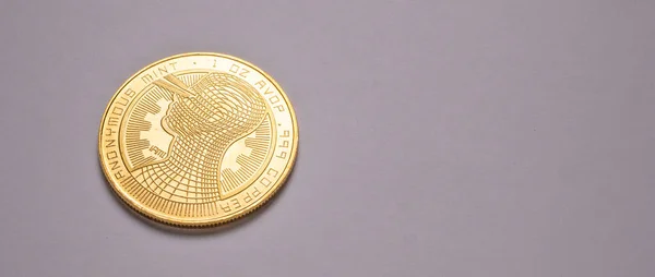 Macro Tiro Una Moneda Criptográfica Poco Moneda —  Fotos de Stock