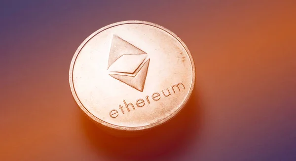 Macro Shot Bit Coin Ethereum Crypto Currency — Stock Photo, Image