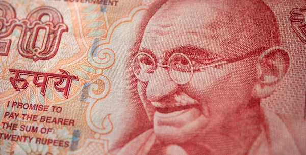 インド通貨ノートのマクロクローズ — ストック写真