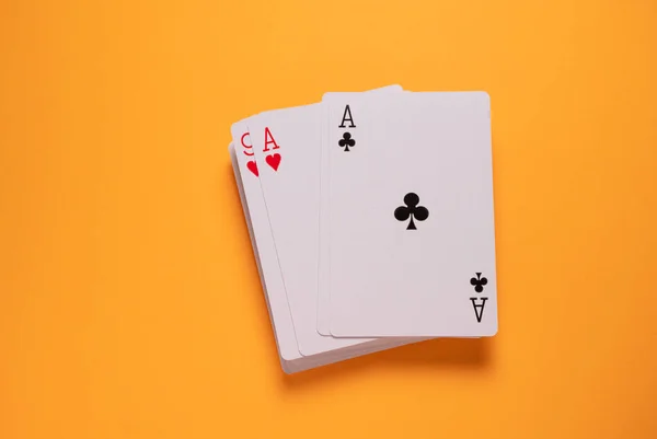 Närbild Uppsättning Ett Spelkort — Stockfoto