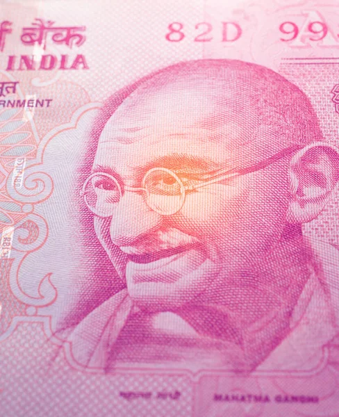 Macro Close Indian Currency Note — стокове фото