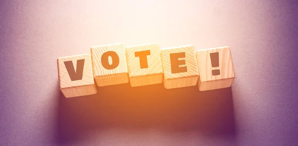Vote Word Written Wooden Cubes — Stock Photo, Image