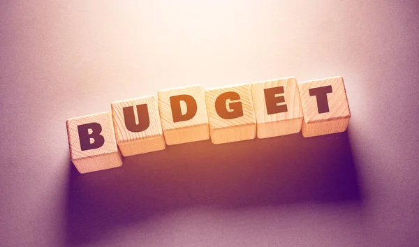 Budget Word Written Wooden Cubes — Stock Photo, Image