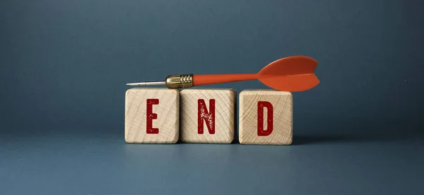 Κλείσιμο Του End Word Business Concept Idea — Φωτογραφία Αρχείου
