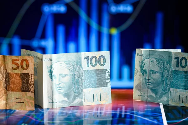 경제와 시장의 상징인 브라질의 100 — 스톡 사진