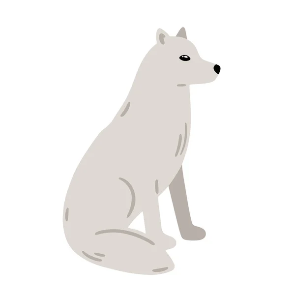 Hand Drawn Illustration Charming Wolf Cute Forest Character Vector Lovely — стоковый вектор