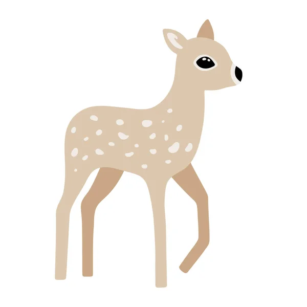 Hand Drawn Illustration Charming Deer Cute Forest Character Vector Lovely - Stok Vektor