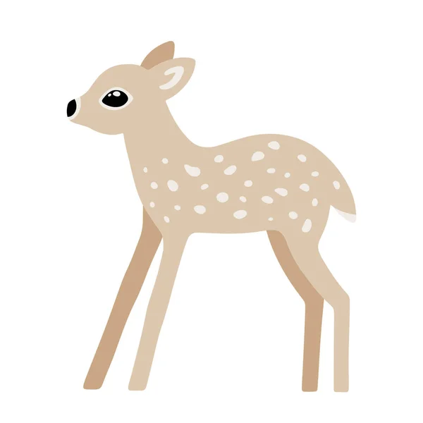 Hand Drawn Illustration Charming Deer Cute Forest Character Vector Lovely — Stock Vector