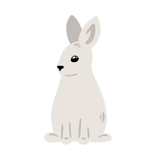 Illustrazione Disegnata Mano Con Affascinante Coniglietto Carino Carattere Della Foresta — Vettoriale Stock