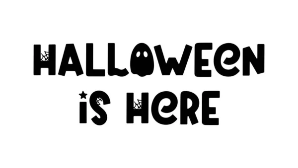 Halloween Ist Süße Halloween Sprüche Auf Weiß Cartoon Phrase Mit — Stockvektor