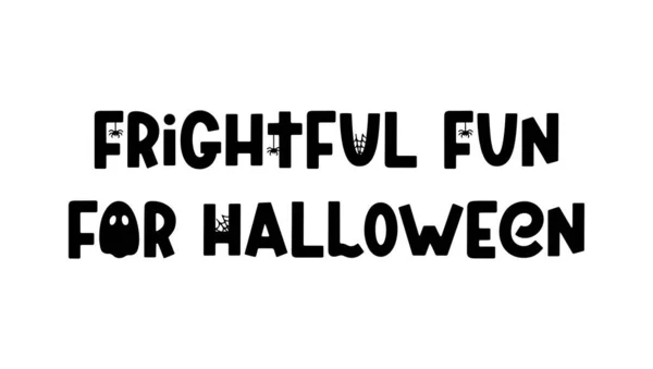 Gruseliger Spaß Halloween Süße Halloween Sprüche Cartoon Phrase Mit Geist — Stockvektor