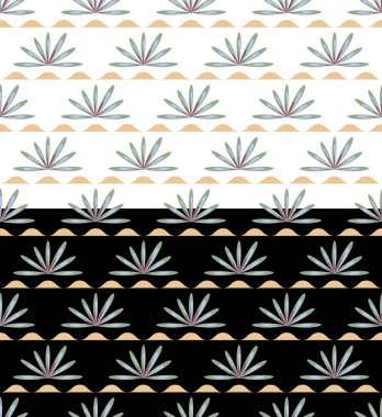 Çöl bitkisi çizgi filminde kusursuz desen. El çizimi sevimli kum çiçeği, bej renkli renkler. Şeffaf arka plan. Vektör illüstrasyonu