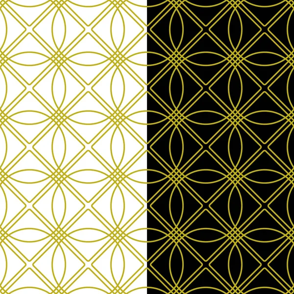 Geometrical Check Square Grid Gold Abstract Monochrome Seamless Pattern Thin — Stockvektor