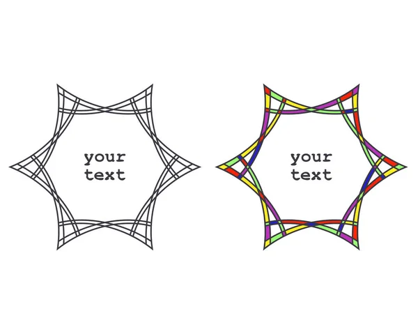 Ensemble Cadres Forme Hexagone Design Style Boho Ethnique Festif Couleur — Image vectorielle