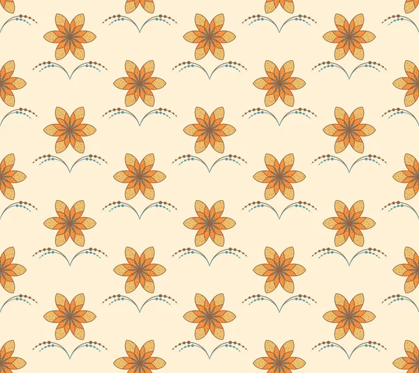 Mandalablüte Nahtloses Muster Ethnisch Boho Stil Ornament Florale Oberflächengestaltung Transparenter — Stockvektor