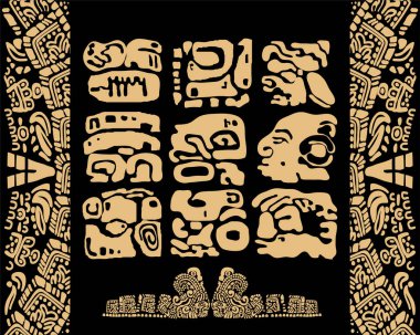 Ritual elements and masks of the ancient peoples of Latin America Maya and Toltecs.
