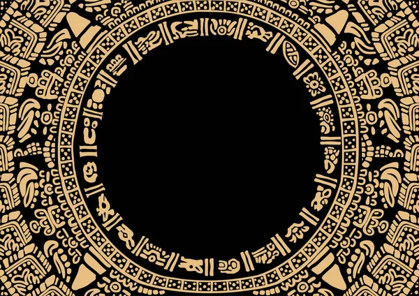 Rounded Frames Made Symbols Mayan Calendar Ancient Mayan Ornament Images — 스톡 벡터