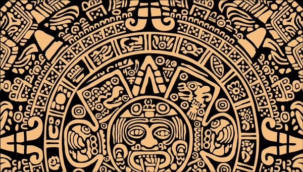 Corner Design Symbols Calendars Letters Masks Pictures Ancient Maya Toltec — Vetor de Stock