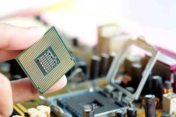 Mano Ingeniería Informática Trae Componentes Del Cambio Memoria Del Procesador —  Fotos de Stock