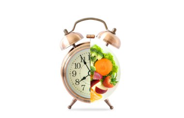 Antika saat meyve iğnelerini sağlıklı yapar. Sağlıklı gıda konsepti.