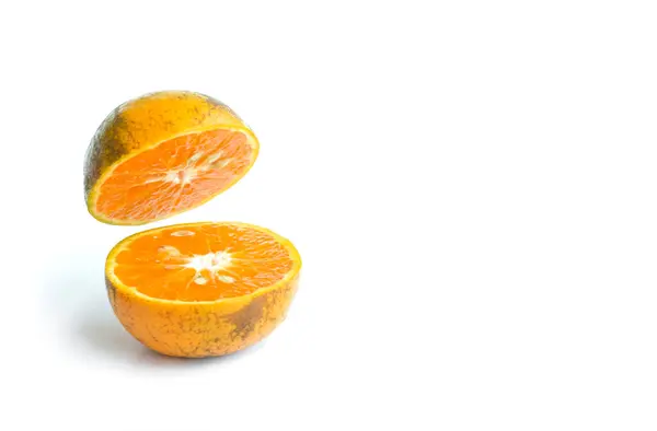 Oranje Fruit Witte Achtergrond Gezondheid Welzijn Concepten — Stockfoto