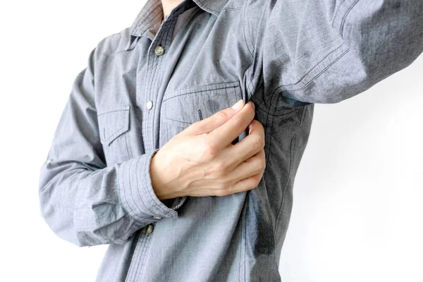 Men Wear White Sleeves Arms Covered Armpits Sweat Unclean Unclean — Stock Photo, Image