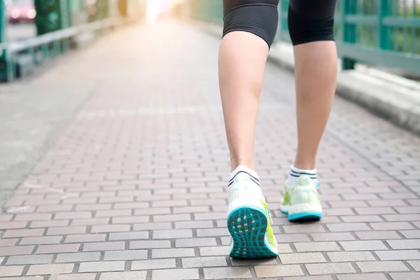Healthy Lifestyle Leg Women Which Athletic Wear Running Shoes Ground — ストック写真