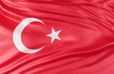 Fotokopi alanı, 3D model ve illüstrasyonla güzel Türkiye Bayrak Dalgası Kapanıyor.