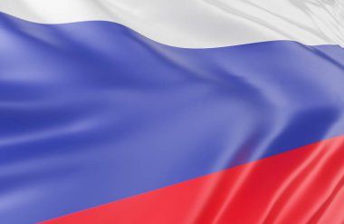 Fotokopi alanı, 3 boyutlu model ve illüstrasyonla güzel Rusya Federasyonu Bayrak Dalgası Kapanışı.