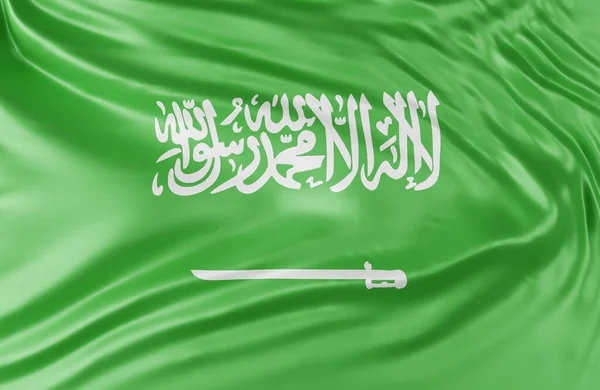 Bela Arábia Saudita Bandeira Onda Close Fundo Banner Com Espaço — Fotografia de Stock