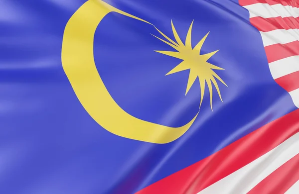 Beautiful Malaysia Flag Wave Close Banner Background Copy Space Model — Stock Photo, Image