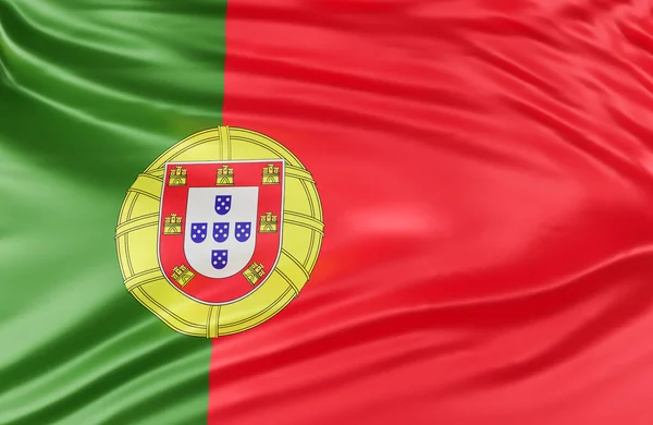 Lindo Portugal Bandeira Onda Close Banner Fundo Com Espaço Cópia — Fotografia de Stock