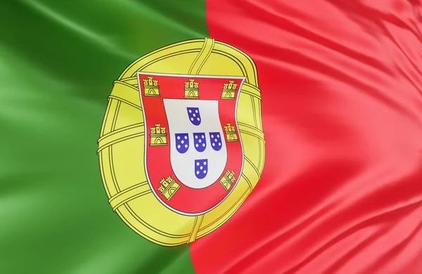 Hermosa Bandera Portugal Wave Close Fondo Bandera Con Espacio Copia — Foto de Stock