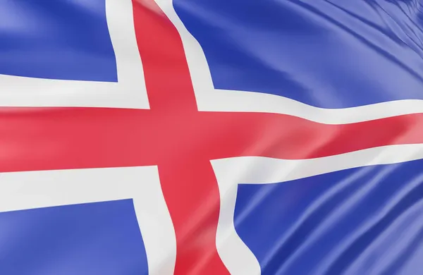 Vackra Island Flagga Våg Närbild Banner Bakgrund Med Kopieringsutrymme Modell — Stockfoto