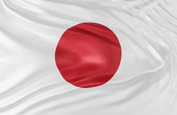 Beautiful Japan Flag Wave Close Banner Background Copy Space Model — Stock Photo, Image