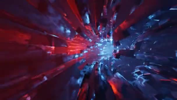 Bewegend Geometrisch Sci Tunnel Animatie Naadloos Looping Traffic Concept Voor — Stockvideo